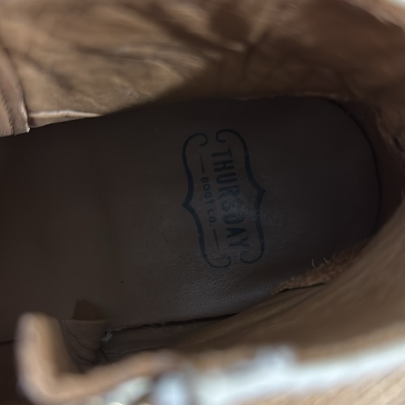Thursday Boot Company Downtown Leather Beige Ankle Boots - Picture 11 of 14